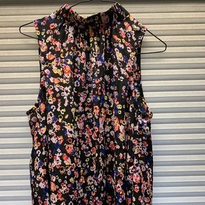 Allison joy flowered high neck sleeveless tank/shell